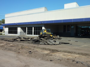 removing asphalt for building expansion