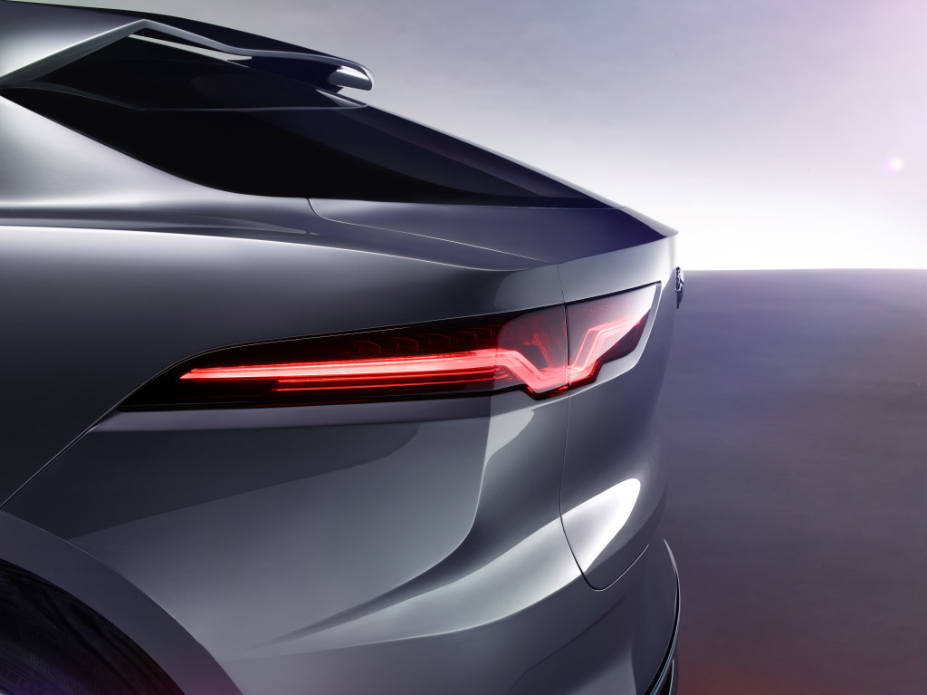 The LED tail lamps, while similar to those on other Jaguar models, square off the roundel graphic for an edgier and more technical look.