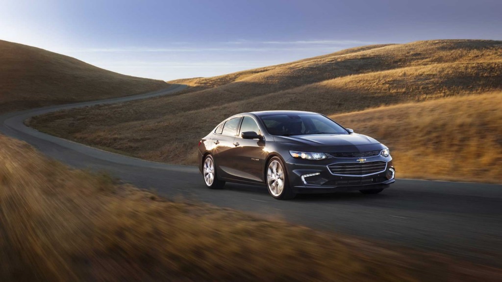 Black 2017 Chevrolet Malibu on road