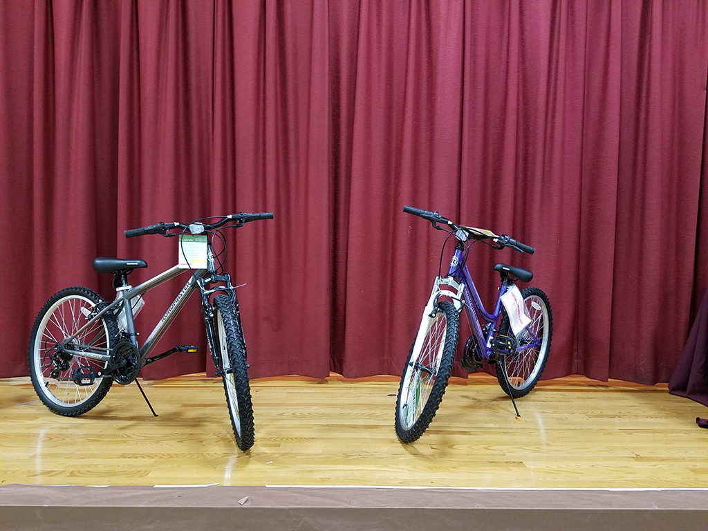 Boys and Girls bikes used to represent the Bike-Give-a-Way Program Tischer is sponsoring for DDEMS. Each and every 2016-2017 7th grader who obtains perfect attendance will receive their very own bike as a reward for doing such a good job!